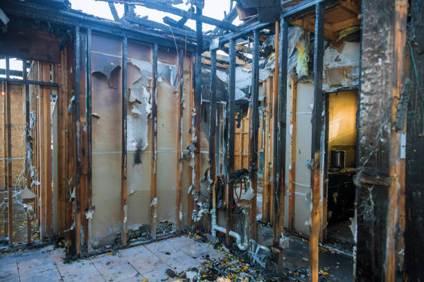 Professional Fire Damage Restoration technician working in Metuchen, NJ
